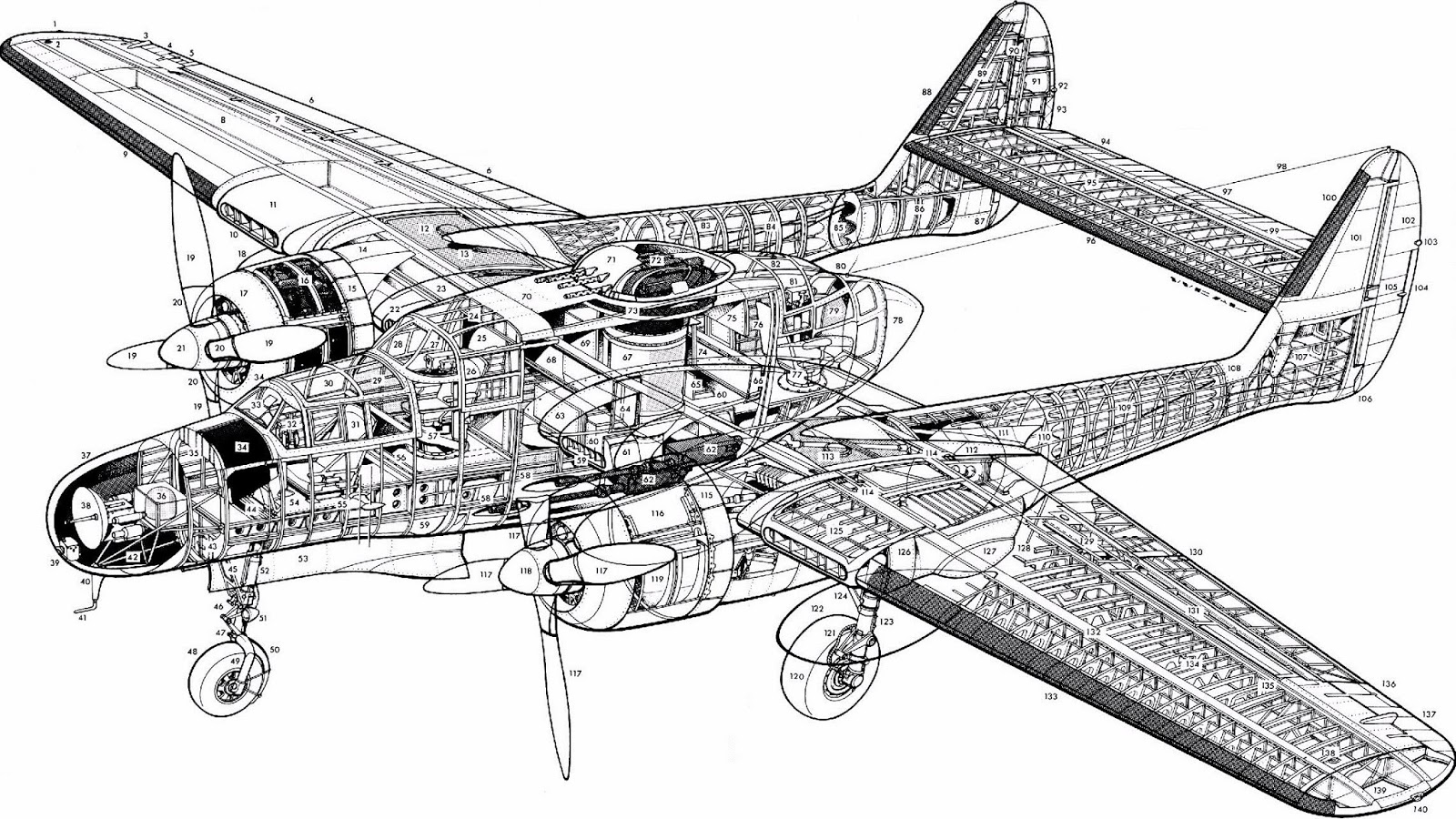 P-61 black widow cutaway