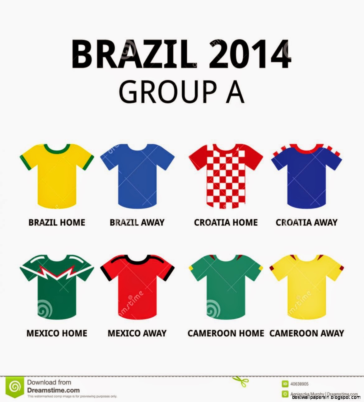 World Cup Brazil 2014   Group A Teams Football Jerseys Editorial