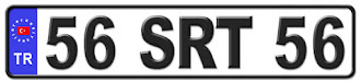Siirt il isminin kısaltma harflerinden oluşan 56 SRT 56 kodlu Siirt plaka örneği