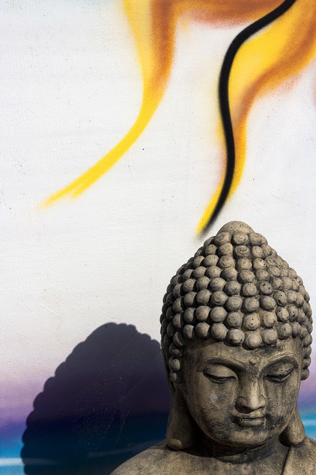 Buddha with flame