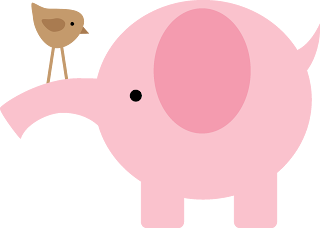 elefante para baby shower en rosa