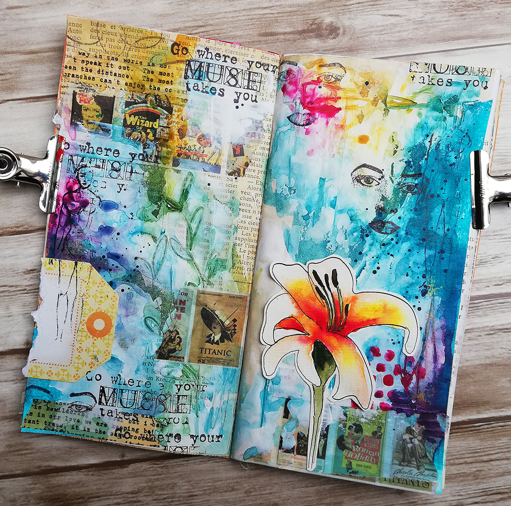 Susanne Rose Designs Junk Journal Spread Process Video