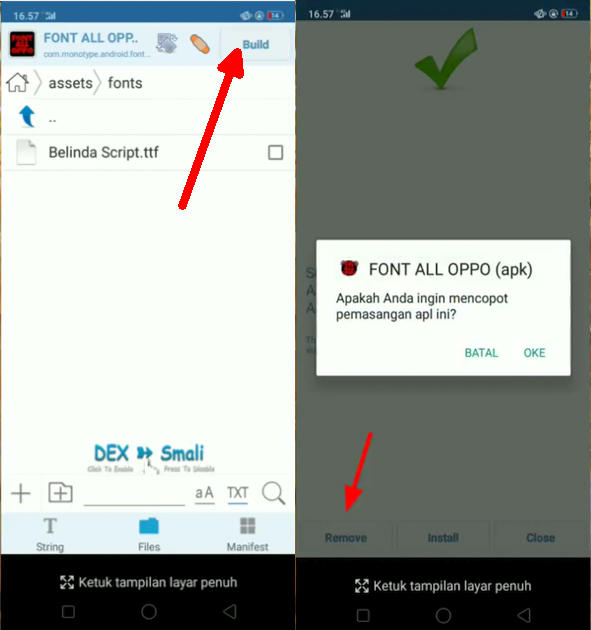 klik build font oppo