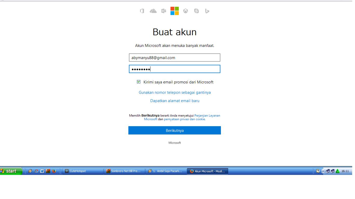 cara membuat akun microsoft untuk windows phone
