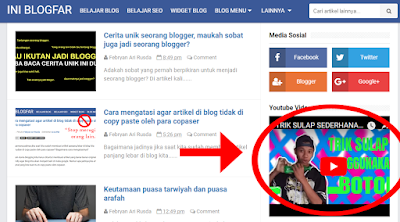 Cara mudah memasang widget video Youtube pada sidebar blog