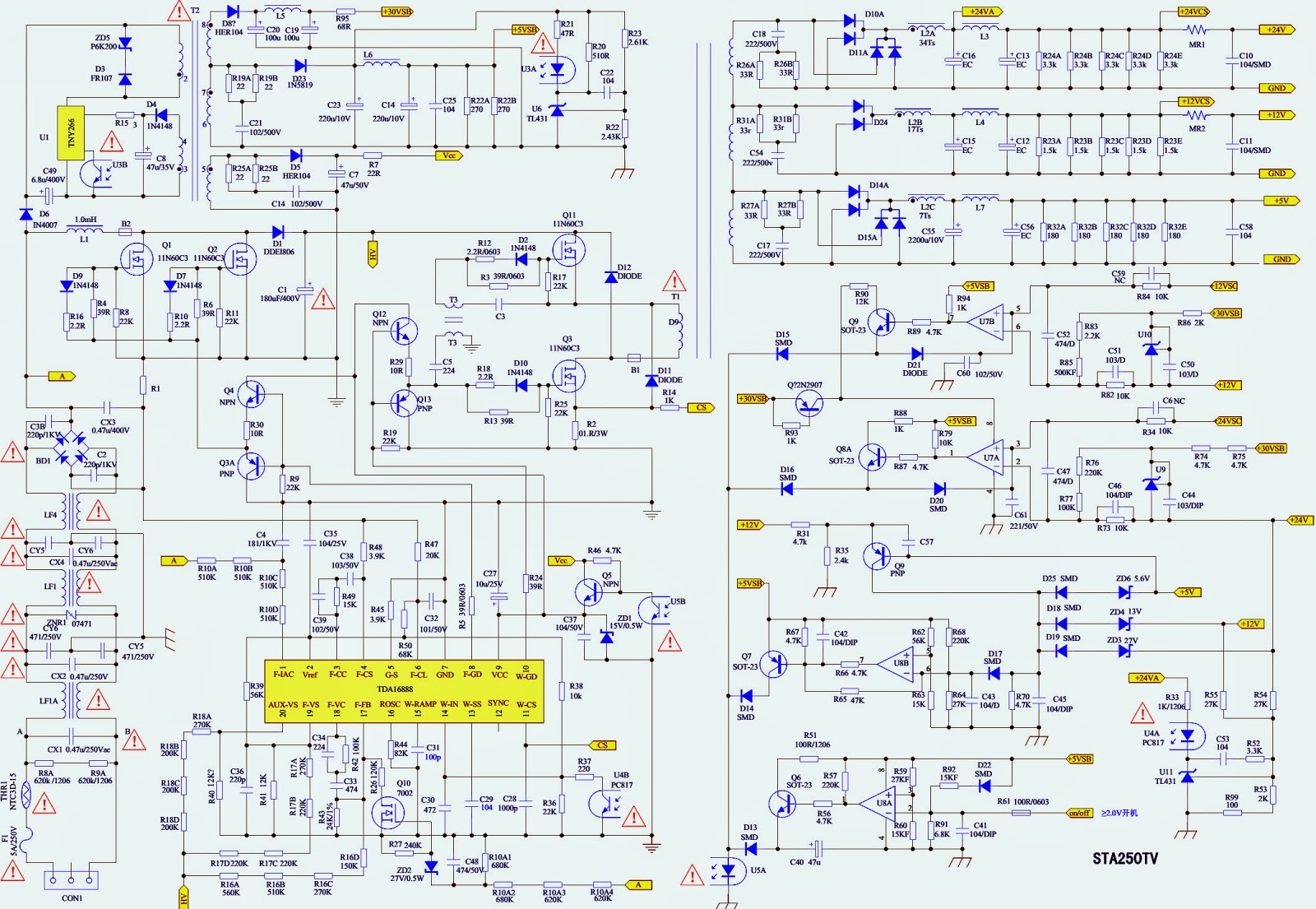 Electro help: HYUNDAI H-LCD2601 _ SERVICE MODE - POWER SCHEMATIC
