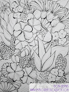 . back over the outlines, varying the stroke widths, adding a few contour . (flower drawing)
