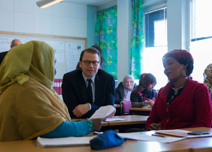 Crown Princess Victoria and Prince Daniel of Sweden visited Swedish for Immigrant school