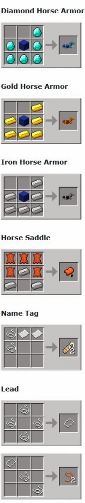 Craftable Horse Armor recetas