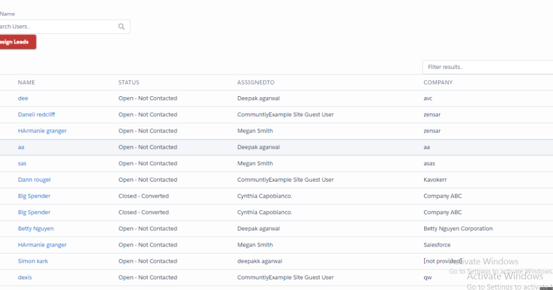 Lightning table with multiple checkbox select options and filter table