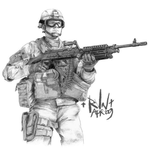 Warriors in art Military sketch 007 by Revan Bramadika