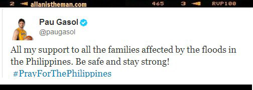 Pau Gasol show concern for PH flood victims