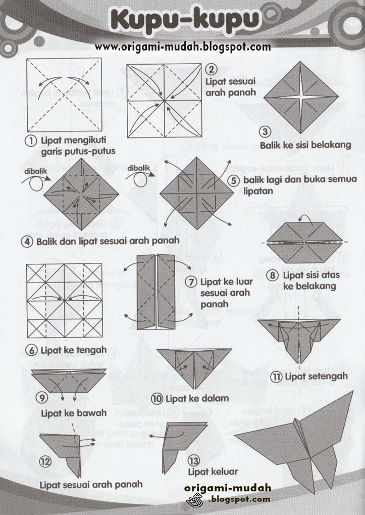 Cara Membuat  Origami  Bentuk Kupu  Kupu 