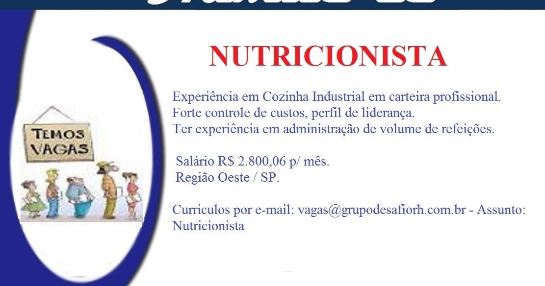 Networking Conhecimento e Oportunidades Vaga Nutricionista