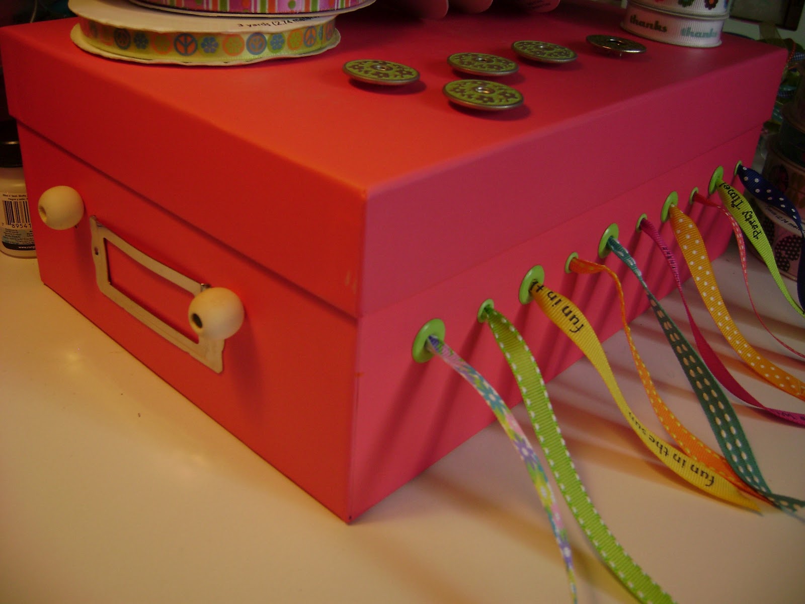 CrabtreeCreations Ribbon Dispenser Box Day 2, It's Finished!