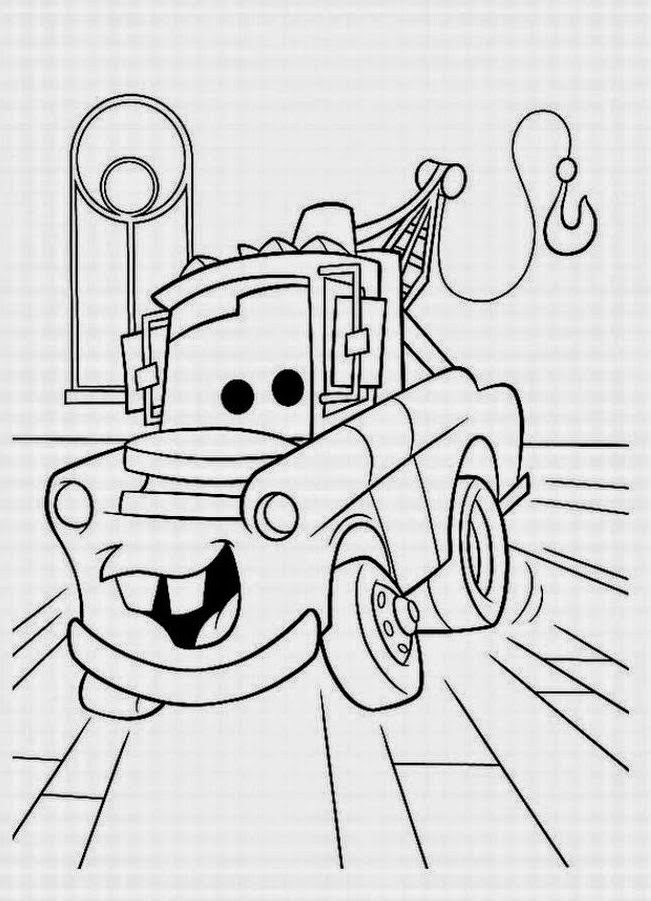 Gambar Mewarnai Kartun Cars Lucu Robot Mobil