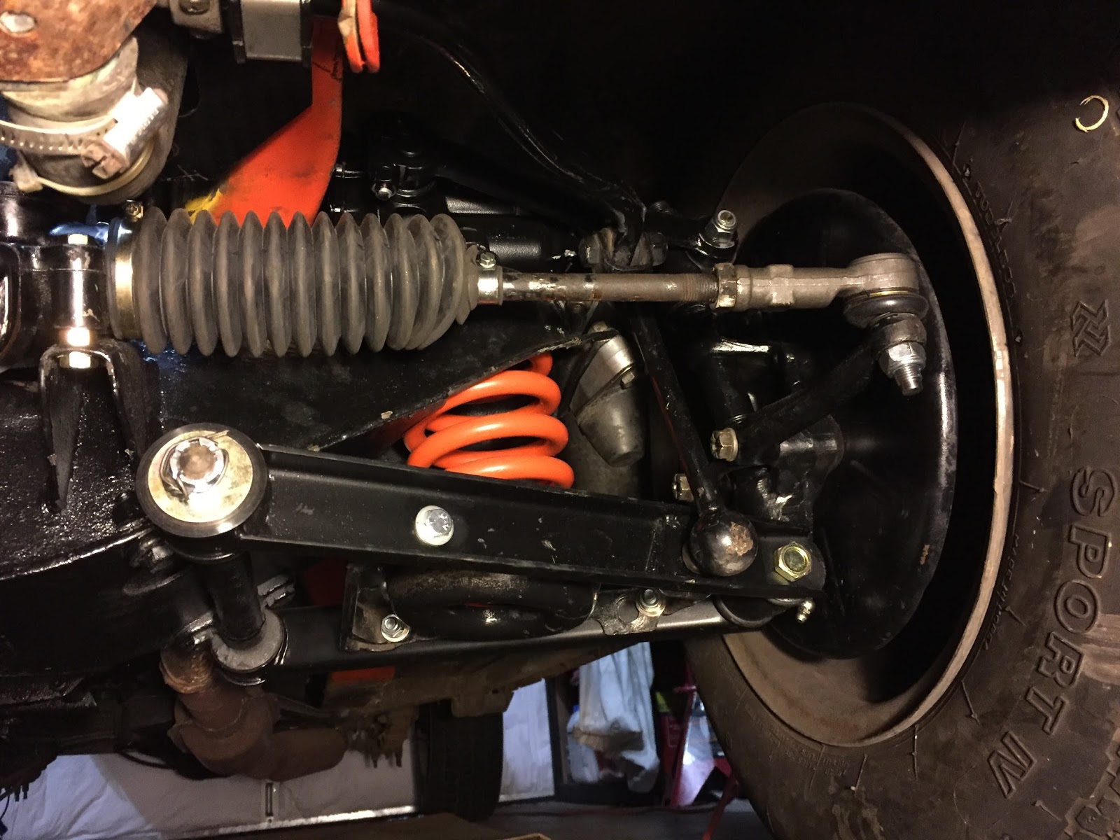 View from a Bus MGB Steering Rack Install