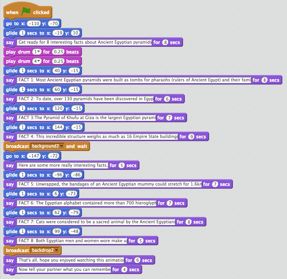 Ideas from the Computing classroom Scratch Primary Progression