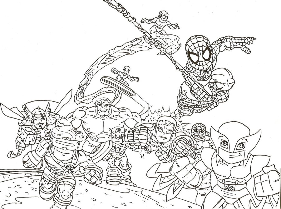 super hero squad Fantasy Coloring Pages
