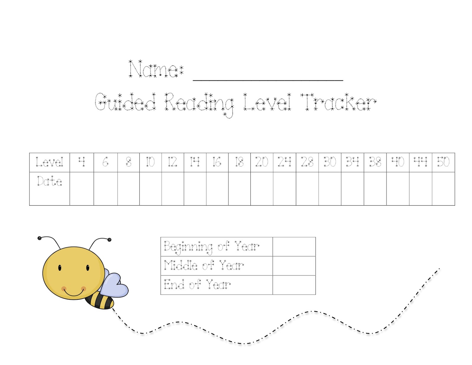 36 Free Resources Guided Reading Level Tracker