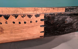 Shuar dugout canoe decoration