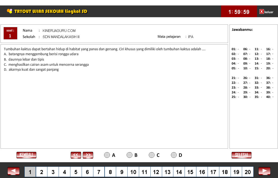 soal tryout sd mata pelajaran ipa soal tryout sd mata pelajaran ipa