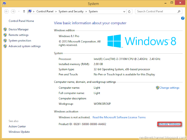 Open Activate Windows 8.1