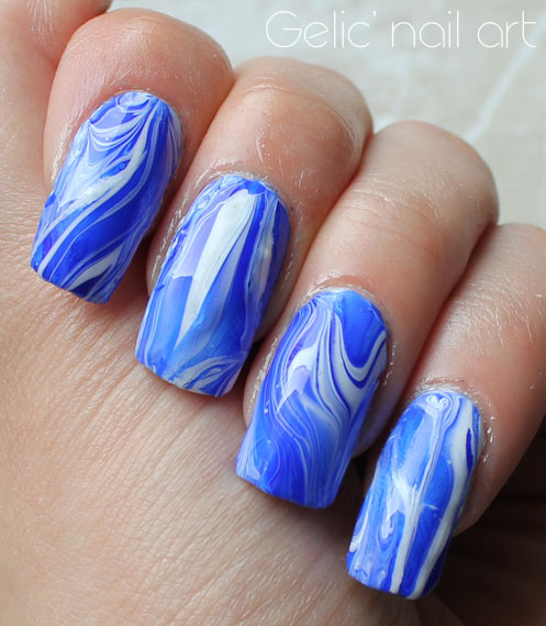 Gelic' nail art: Dry water marble nail art / DIY watermarble decals