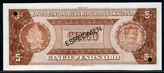 Dominican Currency Pesos Oro Banknote