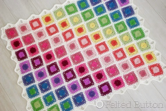 Circle Takes the Square Blanket crochet pattern by Susan Carlson of Felted Button