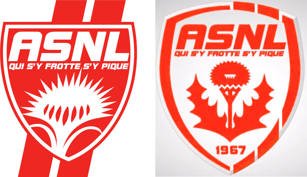 Logo relief foot Nancy ASNL 2013 à 2018 pour maillot patch Ligue 2 