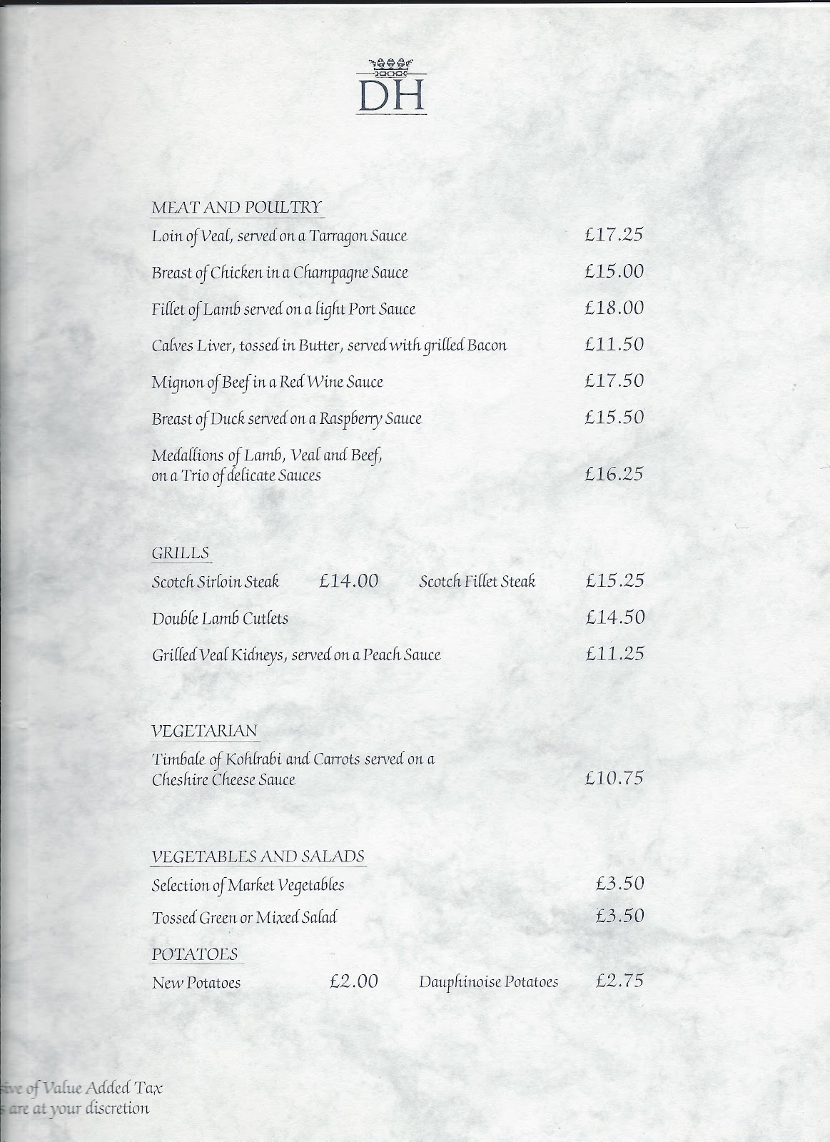 Chris Suhr's Menu Collection Dukes Hotel London