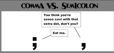 Semicolon vs the Comma
