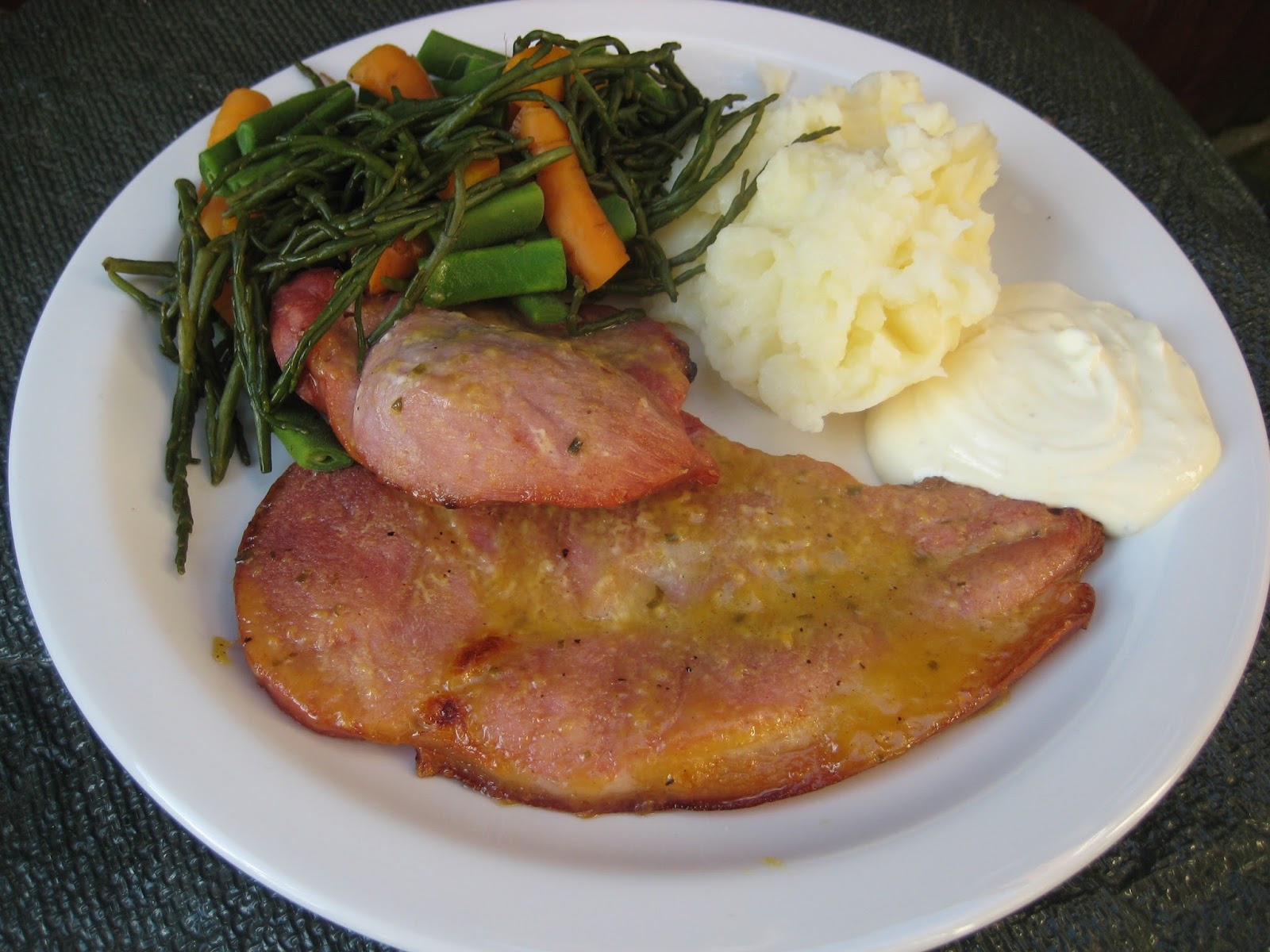 Lemon and Cheese Gammon with Honey Mustard Sauce