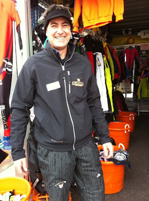 Marty Gray of Cooper Mountian in Arctica side zip ski pants photo