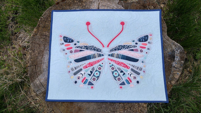 Butterfly mini quilt Pat Bravo Dare Essential II Fabrics reverse applique Butterfly mini quilt