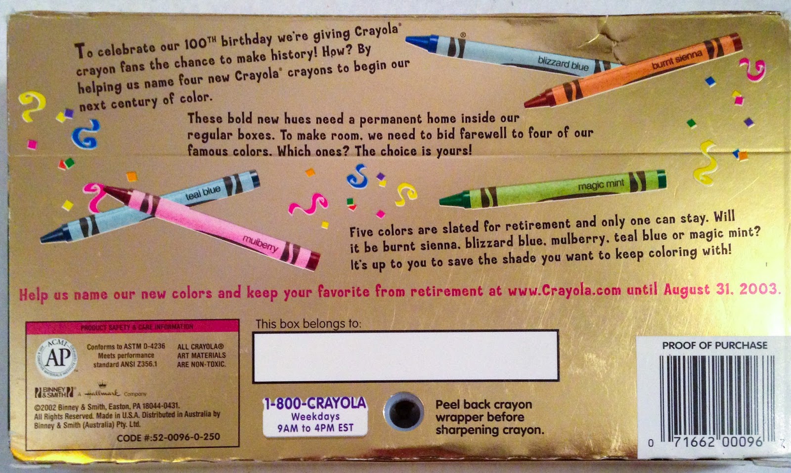 Crayola Special Edition 100 Count Crayons What's Inside the Box