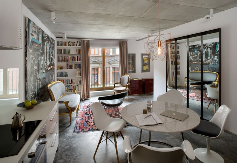 apartamento de reducidas  dimensiones decorado en gris chic and deco