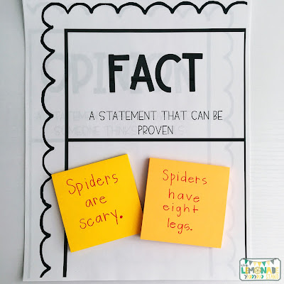 Fact and Opinion No Prep Printables and Activities | Hands-on fact and opinio activities, kids’ crafts, no prep printables, fact and opinion posters, fact and opinion anchor chart, and so much more!  Read how I make fact and opinion super engaging for young learners!  education | art | fact and opinion sort