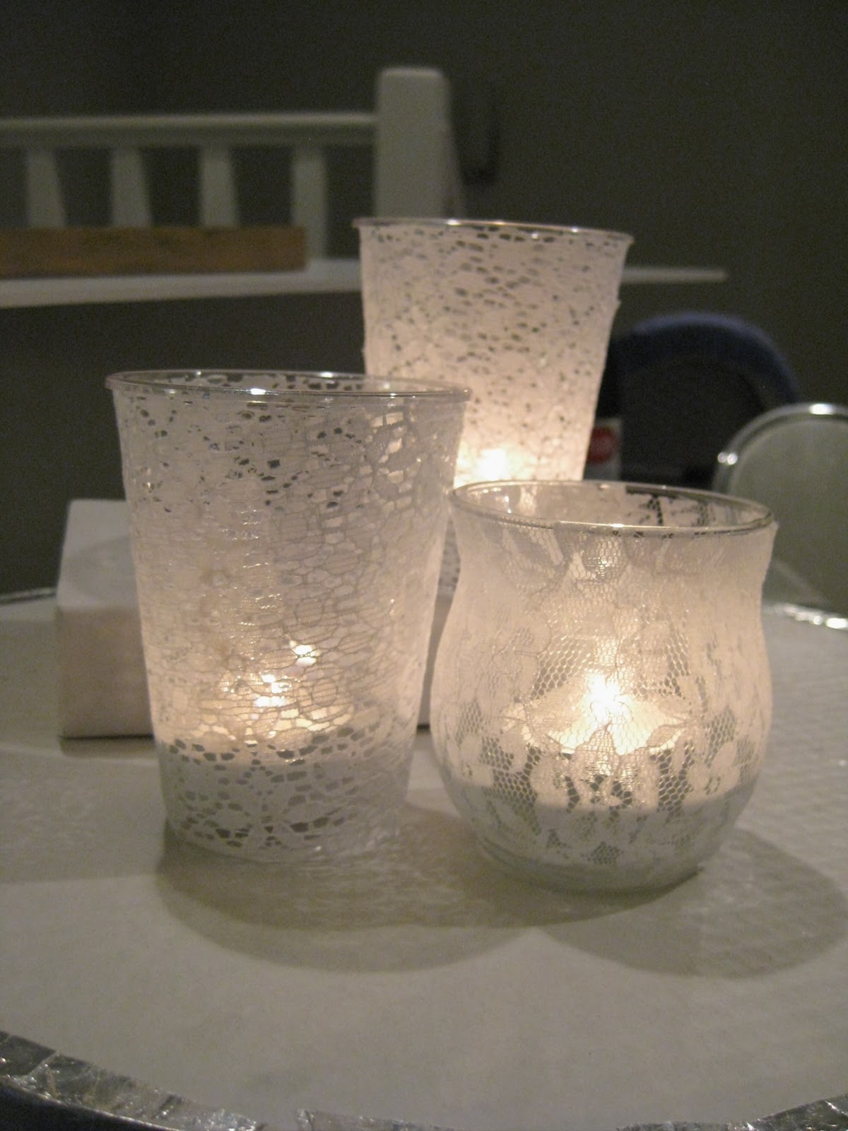 Life: Designed: DIY Lace Candle Holders