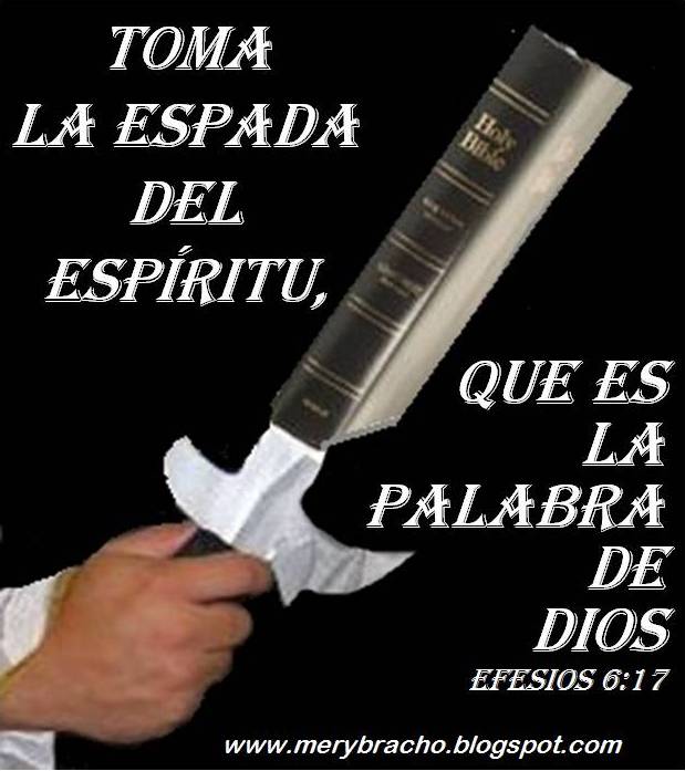 Postal Toma la Biblia, la espada