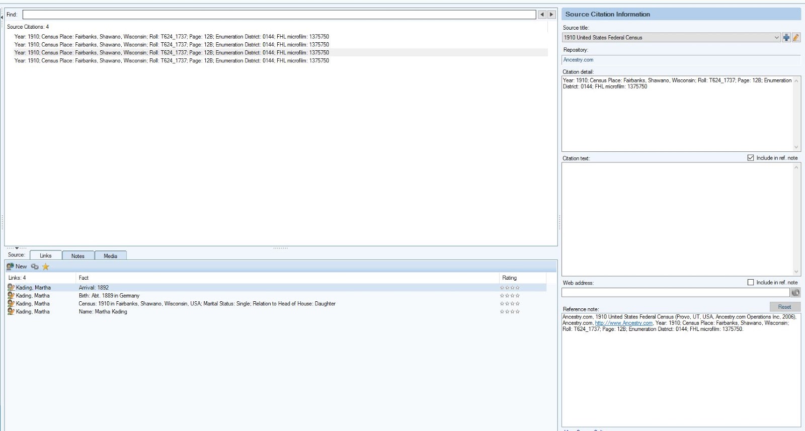 Out on a Limb Genealogy Merging source citations details