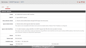 Comenzamos a crear el DHCP server en la interfaz Wifi