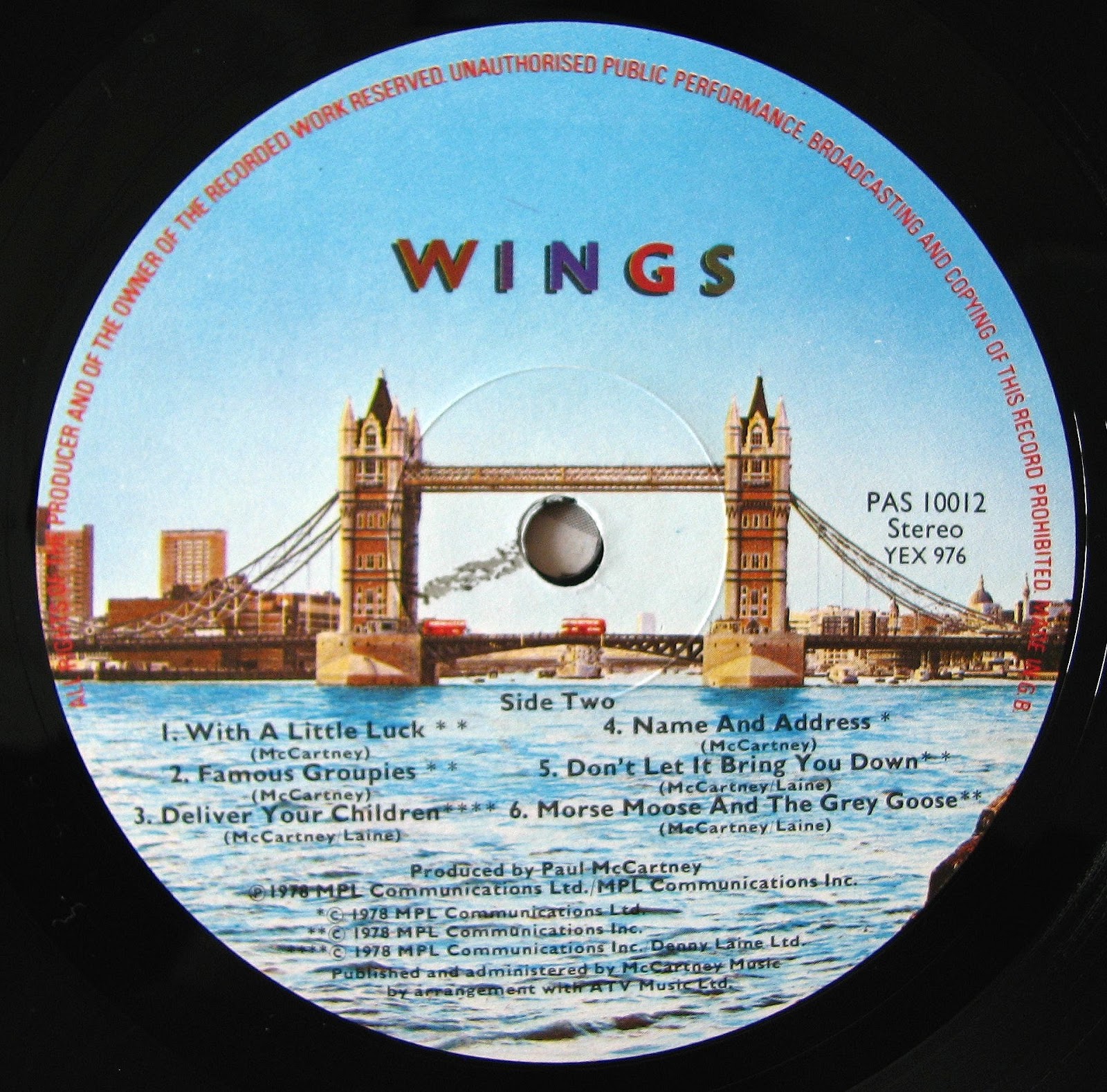Las Galletas de Maria Wings London Town (1978 UK)