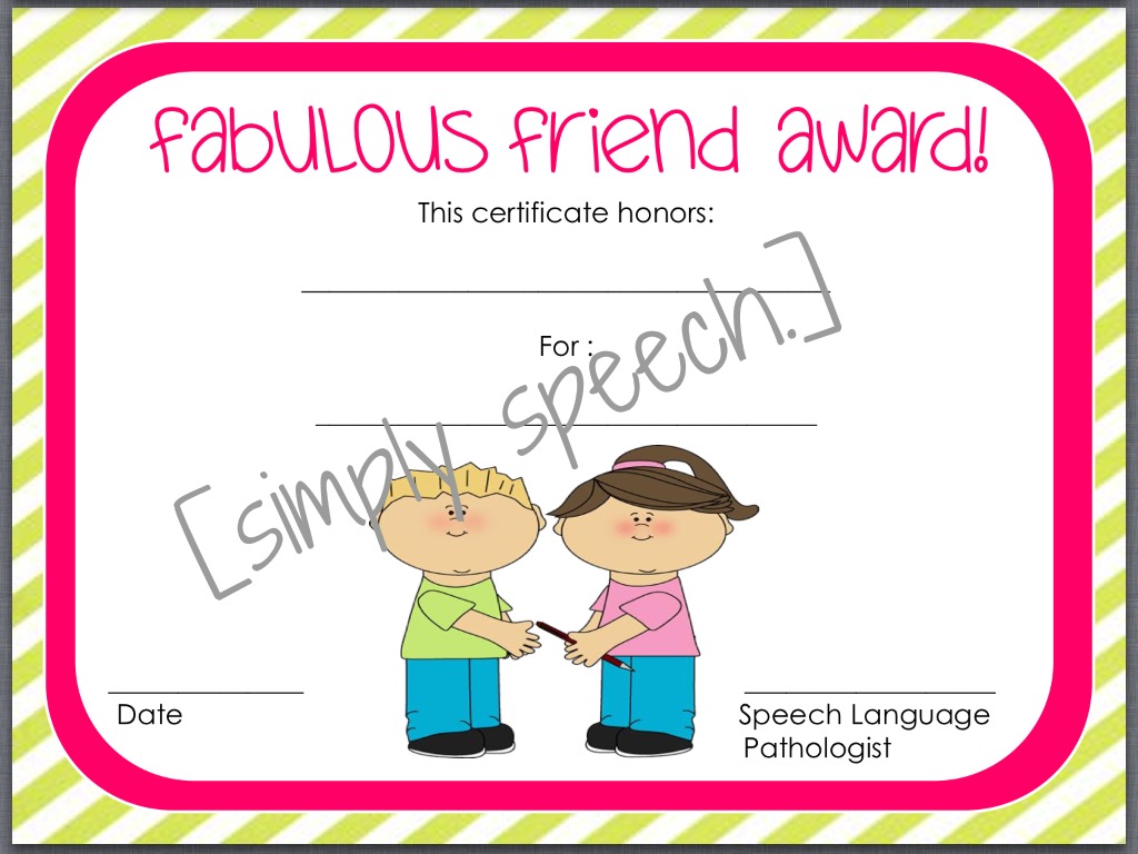 Speech Room Certificates! | Simply Speech