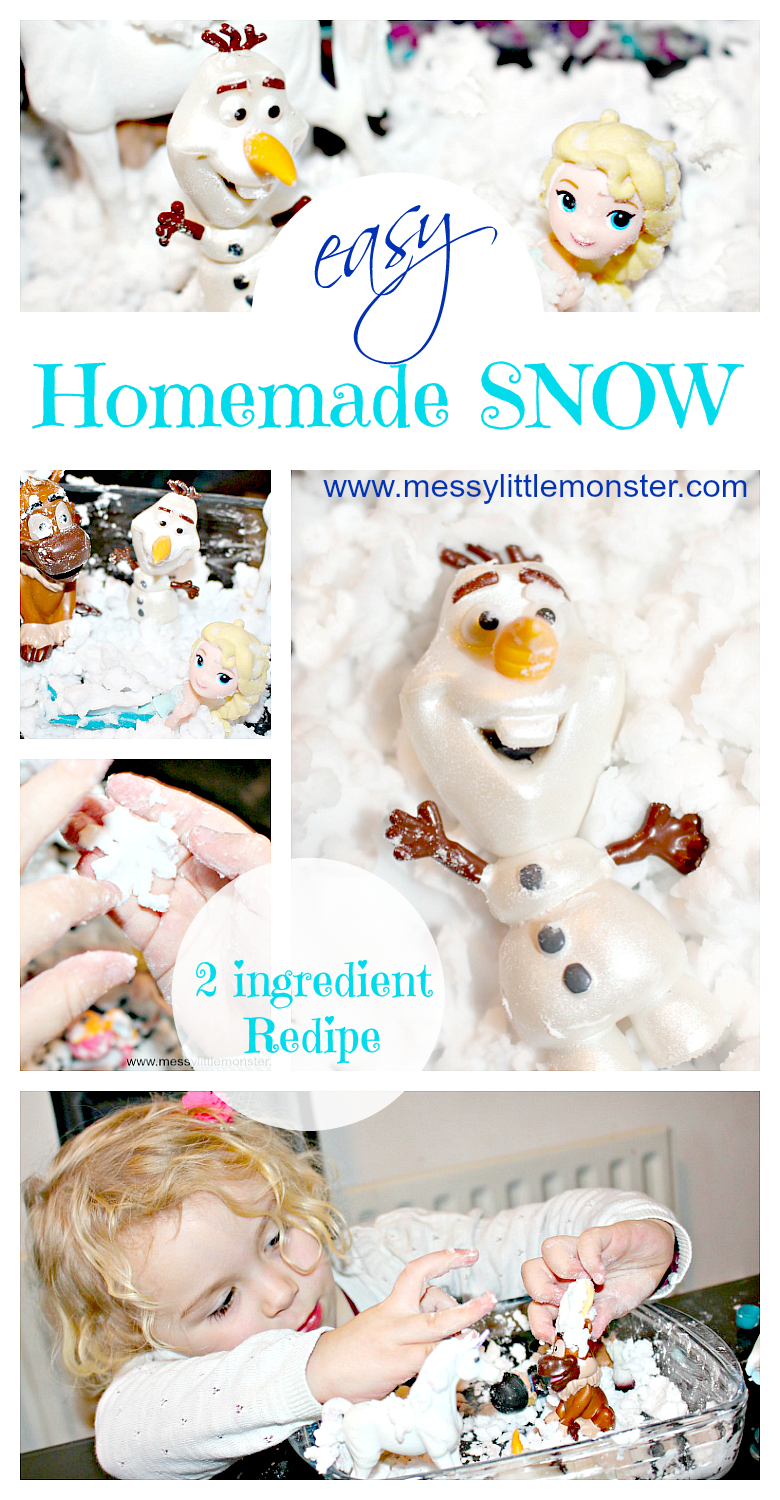 Follow our easy homemade fake snow recipe to find out how to make DIY snow from baking soda. A fun sensory experience for toddlers and preschoolers and simple play activity for kids. Set up snowy small worlds for a winter, artic or frozen theme.