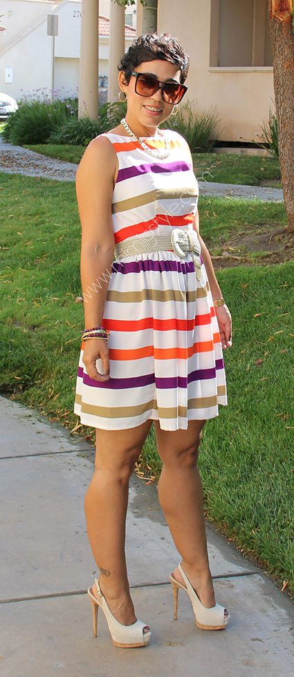 DIY Candy Colored Striped Dress + Pattern Review V8901 |Fashion ...