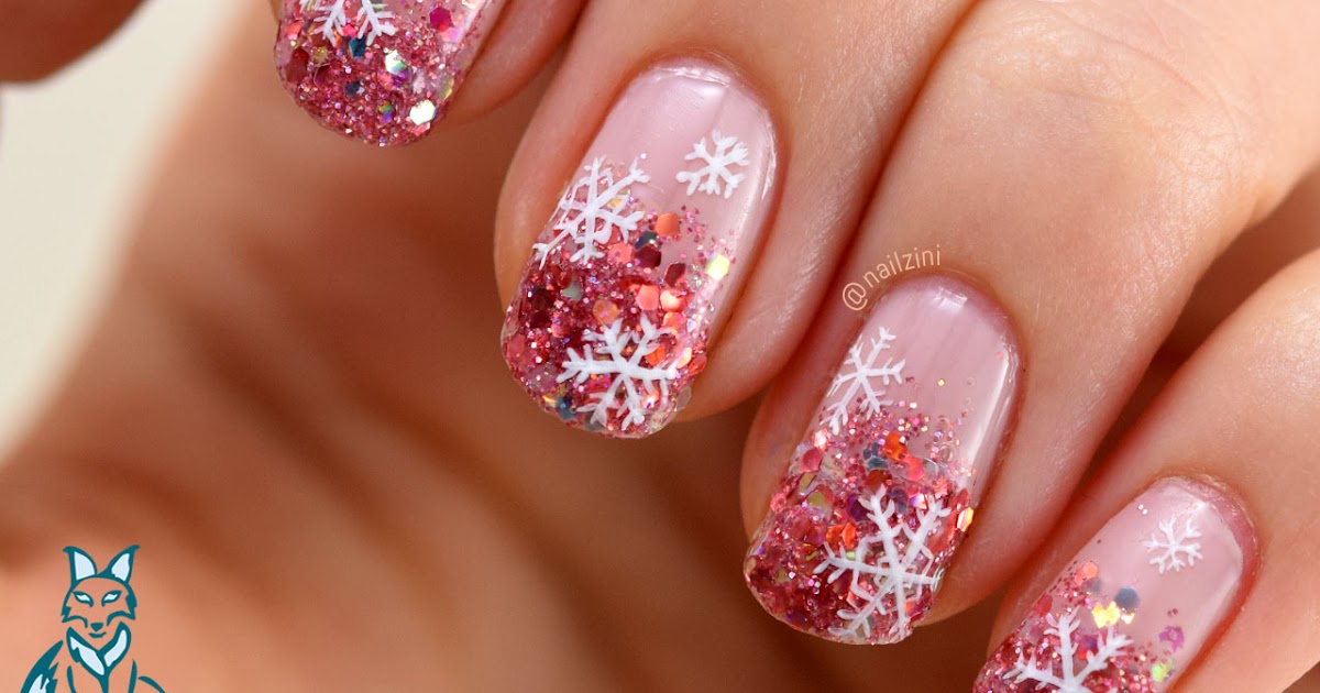 Snowflake Nail Art with Glitter - wide 2