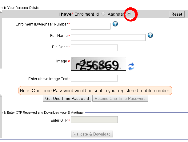 Aadhaar Number To Aadhaar Card Download