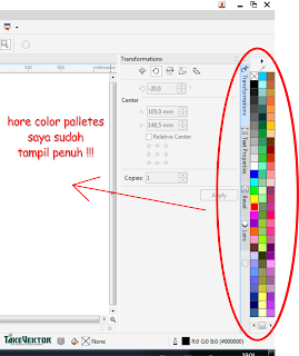 Cara Menampilkan Penuh / 3 Rows Color Palette di Coreldraw